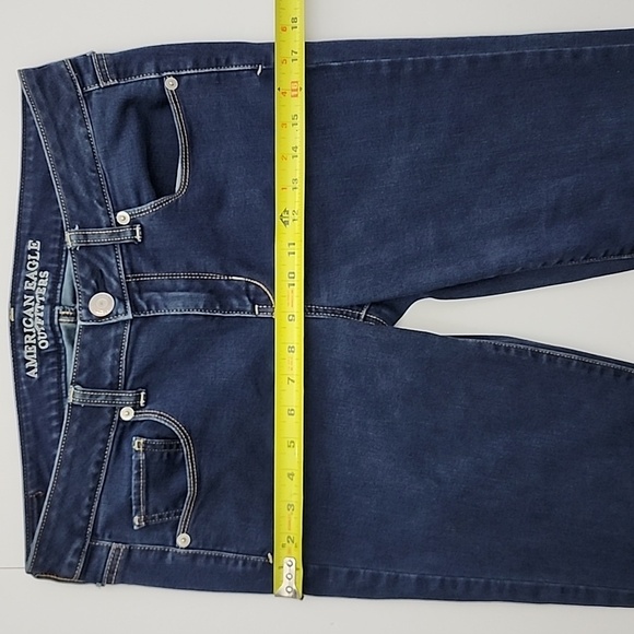 American Eagle Outfitters Women's Dark Wash Blue Skinny Jeans Stretch Sz 10 Long - Picture 15 of 15